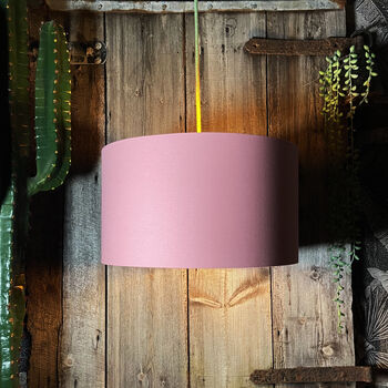 Dirty Pink Lampshade With Copper Or Gold Foil Lining, 4 of 11