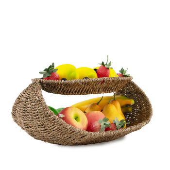 Two Tier Woven Fruit Basket, 2 of 10