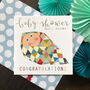 Baby Shower Card With Silver Foiled Writing, thumbnail 1 of 5