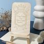 Personalised Wooden Father's Day Crest And Crown Card, thumbnail 6 of 6