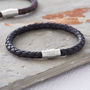 Men's Personalised Clasp Plaited Leather Bracelet, thumbnail 2 of 11