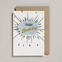 Happy Birthday Blue Embroidered Word Greeting Card, thumbnail 1 of 2