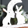 White Moonlight Bunnies Decoration, Easter, thumbnail 2 of 2