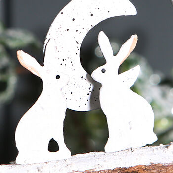 White Moonlight Bunnies Decoration, Easter, 2 of 2