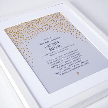 First Holy Communion Gift With Prayer In Gold, 5 of 10