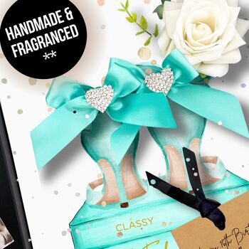 Blue Heels Personalised Scented Luxury Mothers Day Card, 5 of 10