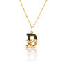 Gold Plated D Initial Necklace With Green Marble, thumbnail 1 of 6