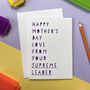 Funny Supreme Leaders Mother's Day Card, thumbnail 2 of 3