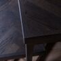 Tower Dark Grey Herringbone Oak Solid Dining Table, thumbnail 3 of 5