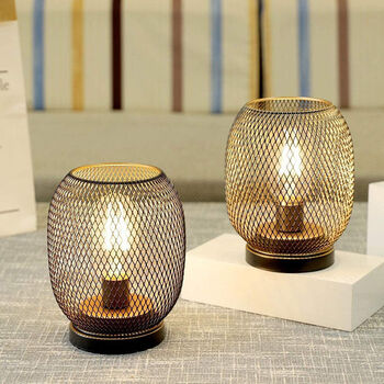 Set Of Two Round Table LED Lamps Battery Powered, 4 of 5