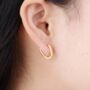 Gold Plated Rectangular Huggie Hoop Earrings, thumbnail 3 of 7