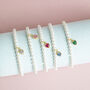 Pearl Bracelet With Heart Birthstone Charm, thumbnail 5 of 9