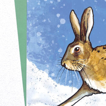 Christmas Card Hare Animal Pun Card, 2 of 4