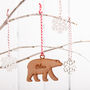 Personalised Cherry Wooden Polar Bear Decoration, thumbnail 3 of 4