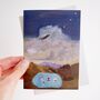 Birthday Card Girls And Space Ship Flying Saucer, thumbnail 1 of 5
