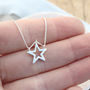 Silver Star Necklace. Geometric Pendant, thumbnail 5 of 12