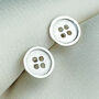 Sterling Silver Button Stud Earrings, thumbnail 3 of 6