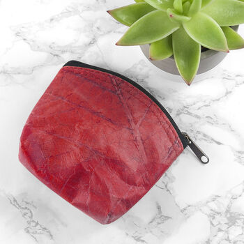 Vegan Leaf Leather Coin Purse, 2 of 7