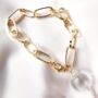 Rosy Glass Bead Gold Plated Chain Bracelet, thumbnail 6 of 7