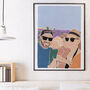 Custom Holiday Memories People Portrait Personalised Art Print, thumbnail 5 of 5