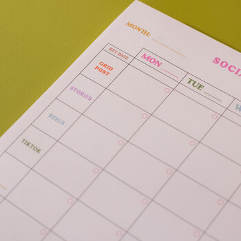 A4 Colourful Social Media Weekly Planner Pad, 5 of 7