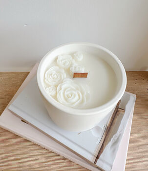 Luxury Wooden Wick Flower Candle, 2 of 2