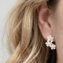 Sterling Silver Triple Flower Studs, thumbnail 1 of 5