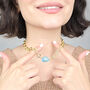 Blue Topaz December Birthstone Statement Charm Necklace, thumbnail 3 of 7