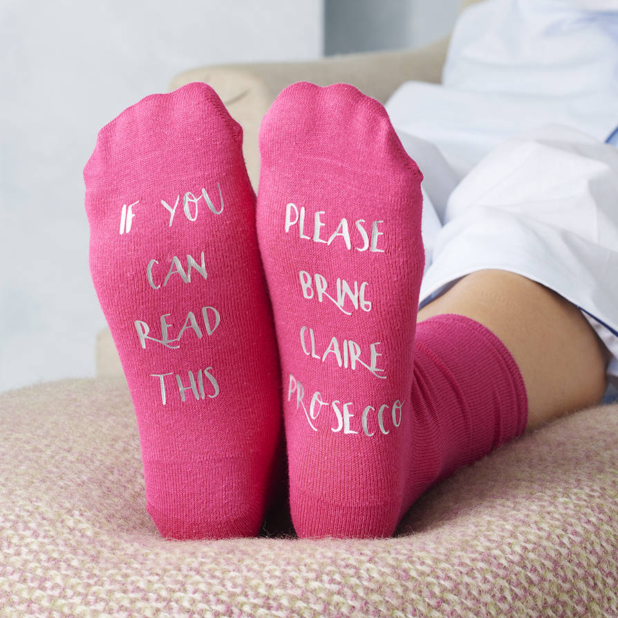 Personalised Please Bring Prosecco Socks, 1 of 2