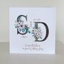 Personalised Wedding Card Initials Names Date, thumbnail 1 of 2