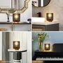 Ash Grey Glass Cordless Table Lamp With Timer, thumbnail 7 of 8