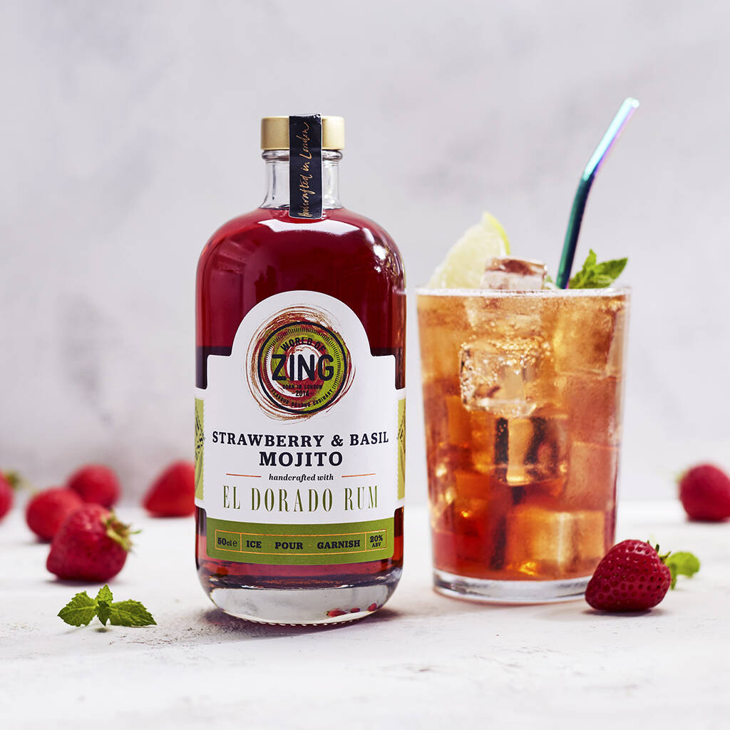 Strawberry And Basil Mojito Rum Cocktail By World of Zing