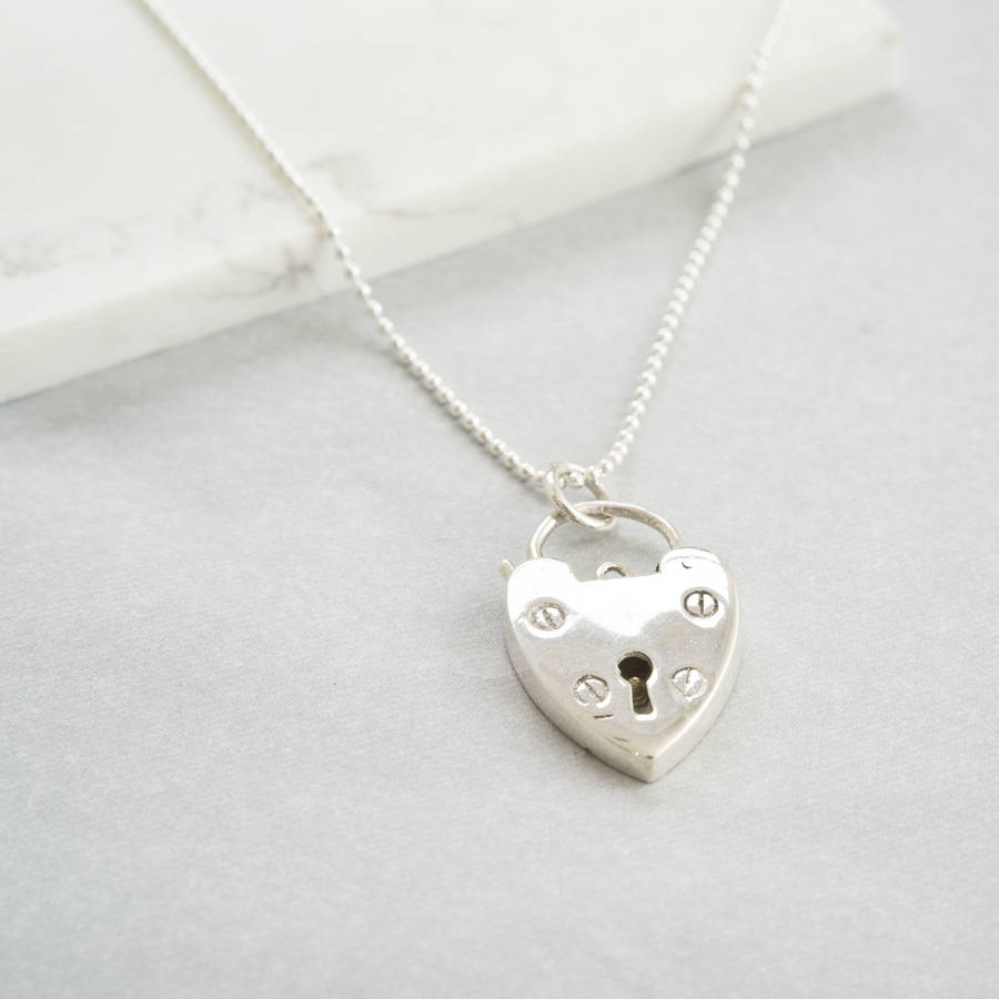 large silver heart necklace by silver service jewellery ...