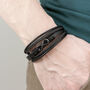 Personalised Infinity Black Leather Stacked Bracelet, thumbnail 3 of 5