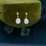 Genuine Fresh Water Pearl Drop Earrings Sterling Silver, thumbnail 3 of 12