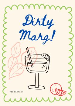 A4 Print Dirty Marg Cocktail Print, 4 of 4