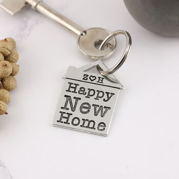 Couples Housewarming Gift Happy First Home Keyring, 6 of 12