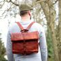 Convertible Roll Top Leather Backpack Satchel, thumbnail 5 of 12