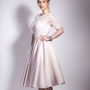 1950s Tea Length Satin And Lace Dress, thumbnail 2 of 4
