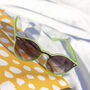 Front Lens Rounded Classic Pin Sunglasses In Green, thumbnail 3 of 3