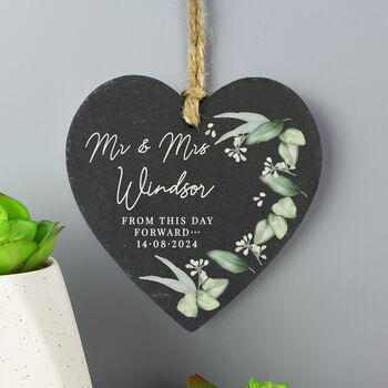 Personalised Mr And Mrs Botanical Wedding Slate, 3 of 4