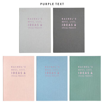 Personalised Typographic A5 Cloth Bound Notebook, 7 of 12