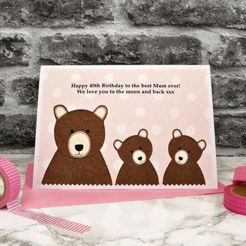 'Mummy Bear' Personalised Birthday Card From Children, 4 of 6