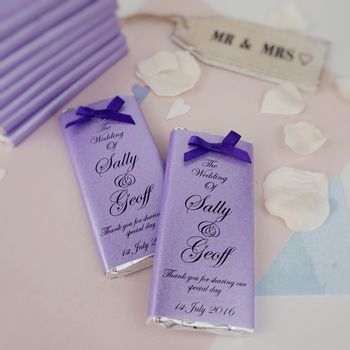 Personalised Bow Chocolate Wedding Favours, 8 of 9