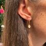 Barcelona Birthstone October Rose Quartz Hook Earrings, thumbnail 2 of 4