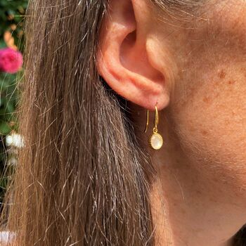 Barcelona Birthstone October Rose Quartz Hook Earrings, 2 of 4