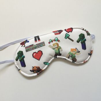 Cotton Eye Mask In Mine Craft Print, 3 of 6