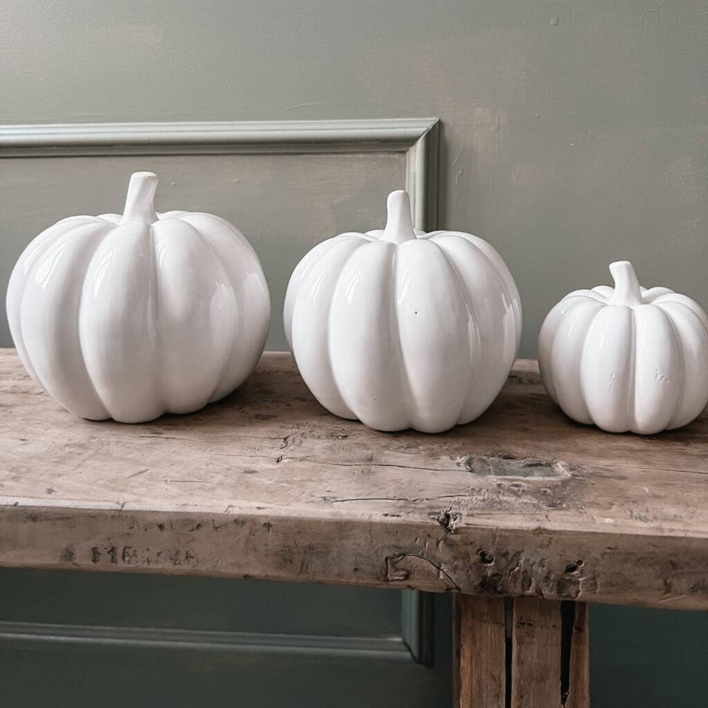 Ceramic White Pumpkin By Grey Star Interiors   Original Ceramic White Pumpkin 