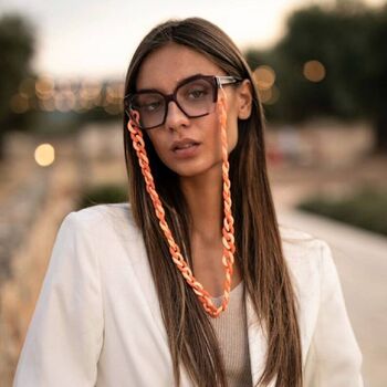 Glasses Chain Peach And Salmon Chunky Acrylic Chain, 4 of 7