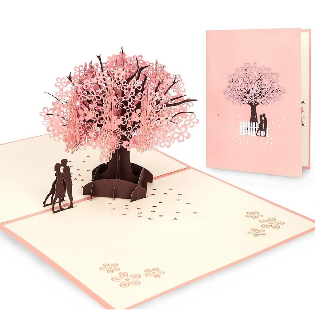Pop Up 3D Wedding Cherry Blossom Card